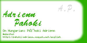 adrienn pahoki business card